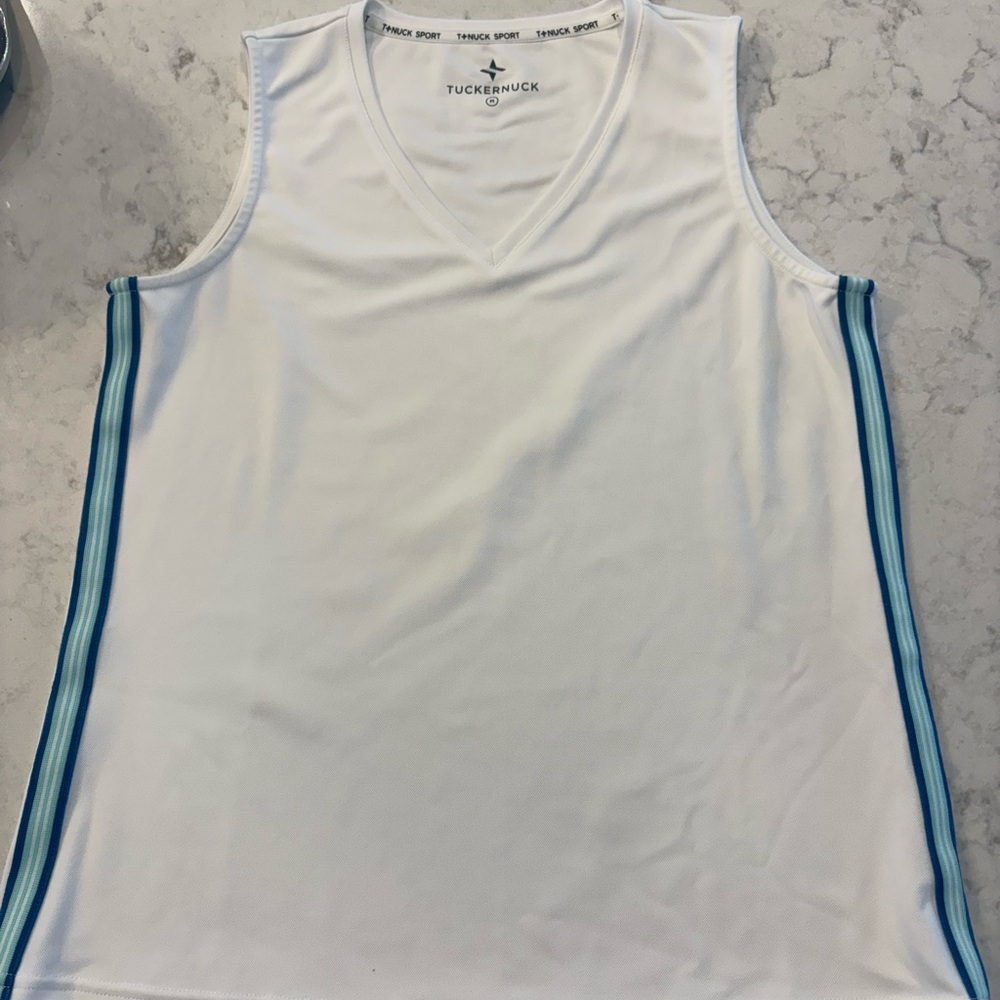 Tuckernuck Sport White V-Neck Top